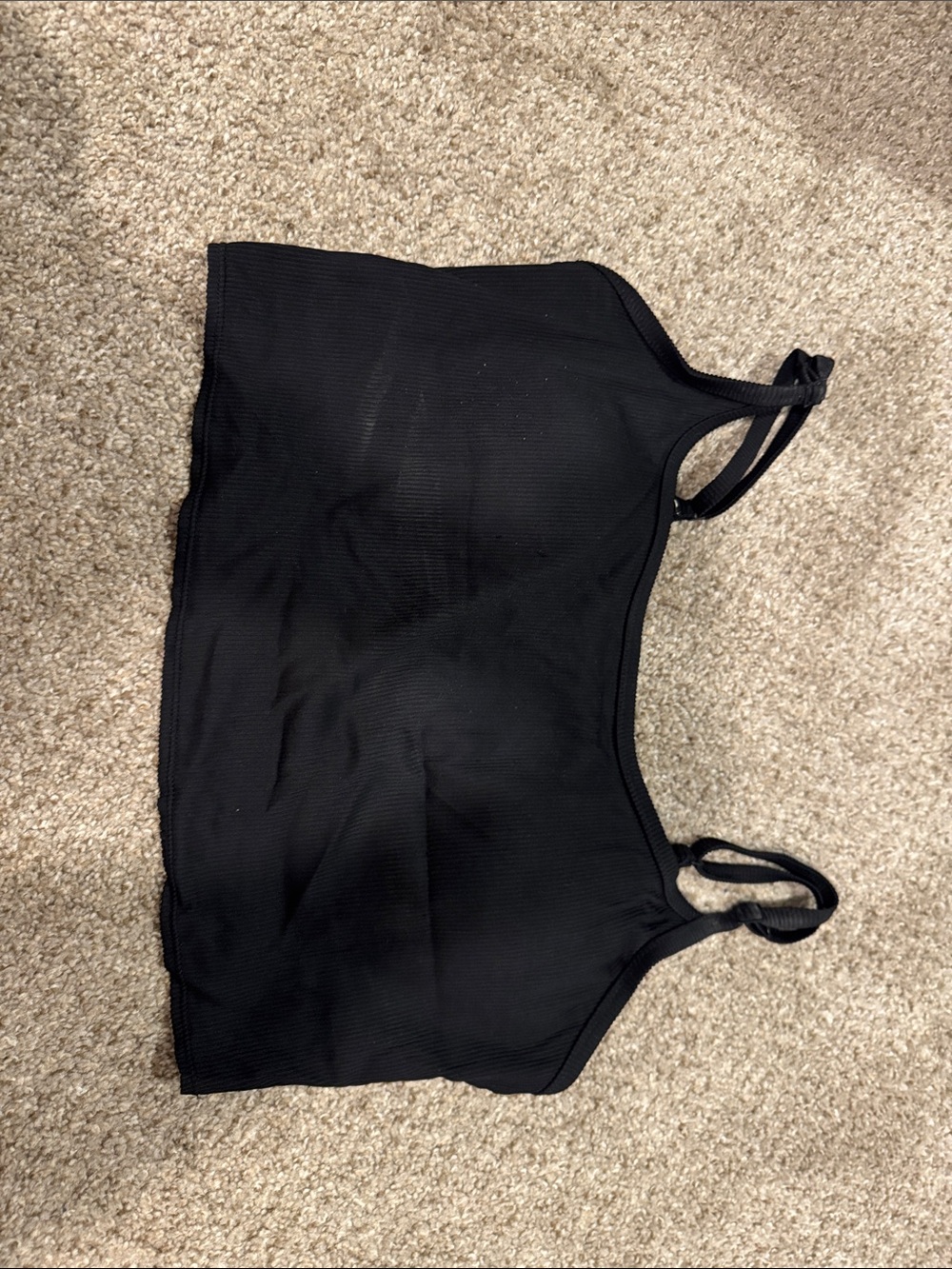 aerie Black Ribbed Bikini Top